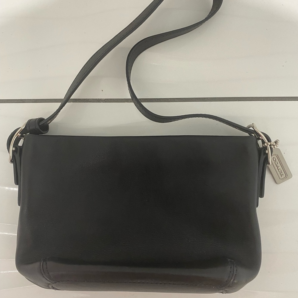 Coach Mini Black Leather Shoulder Purse